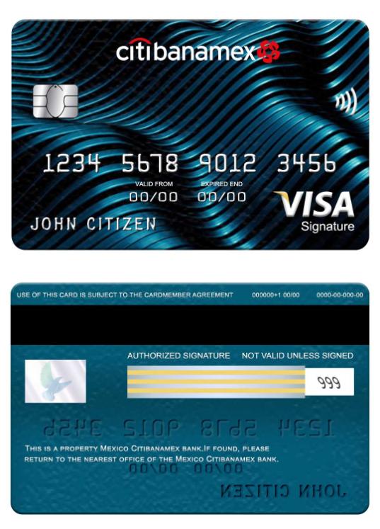 Mexico Citibanamex bank visa signature card